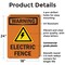 Signmission Electric Fence With Symbol OSHA Warning Sign, Plastic, 18in W x 24in L, 2PK OS-2PACK-WS-P-1824-V-13121 - alternate 2